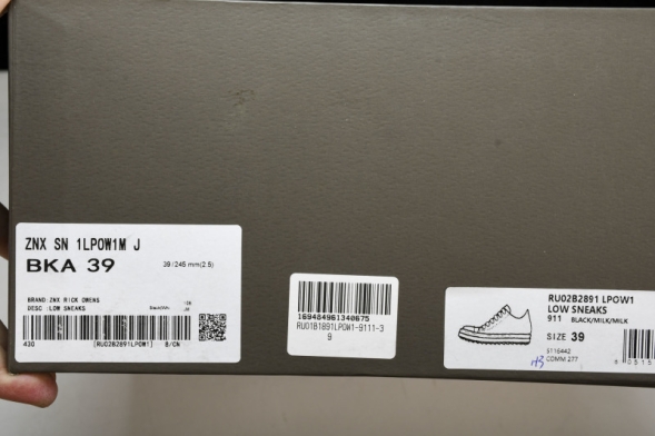 Rick Owens Low Sneak RU02B2891 LPOW1 